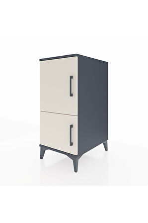 Kronos Komodin 3 Raflı 2 Kapaklı 44x59x96 Antrasit-Aytaşı