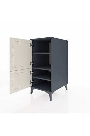 Kronos Komodin 3 Raflı 2 Kapaklı 44x59x96 Antrasit-Aytaşı