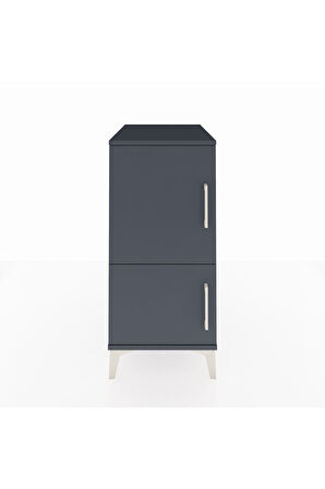 Kronos Komodin 3 Raflı 2 Kapaklı 44x59x96 Antrasit-Antrasit