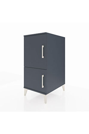Kronos Komodin 3 Raflı 2 Kapaklı 44x59x96 Antrasit-Antrasit