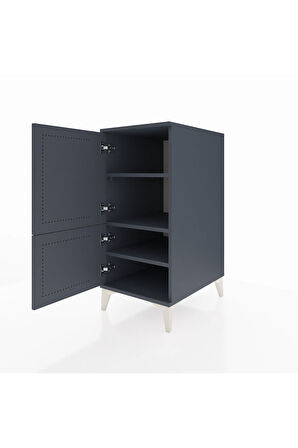 Kronos Komodin 3 Raflı 2 Kapaklı 44x59x96 Antrasit-Antrasit