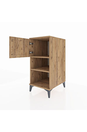 Kronos Komodin 2 Raflı Tek Kapaklı 44x59x96 Çam-Çam