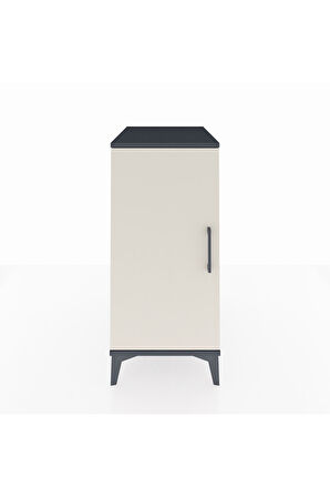 Kronos Komodin 2 Raflı Tek Kapaklı 44x59x96 Antrasit-Aytaşı