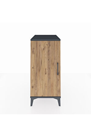 Kronos Komodin 2 Raflı Tek Kapaklı 44x59x96 Antrasit-Çam