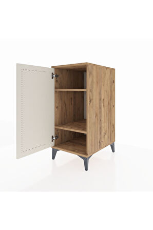 Kronos Komodin 2 Raflı Tek Kapaklı 44x59x96 Çam-Aytaşı