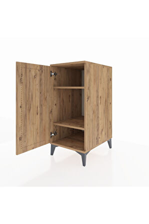 Kronos Komodin 2 Raflı Tek Kapaklı 44x59x96 Çam-Çam