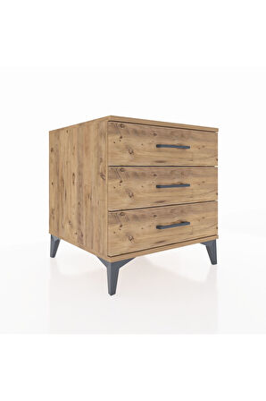 Kronos Komodin 3 Çekmeceli 60x59x64 Çam-Çam