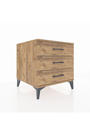 Kronos Komodin 3 Çekmeceli 60x59x64 Çam-Çam