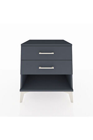 Kronos Komodin 2 Çekmeceli 60x59x64 Antrasit-Antrasit