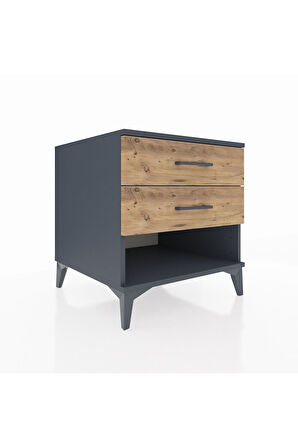 Kronos Komodin 2 Çekmeceli 60x59x64 Antrasit-Çam