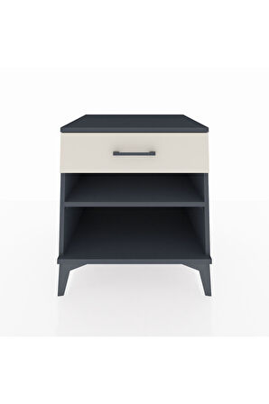 Kronos Komodin Tek Raflı Tek Çekmeceli 60x59x64 Antrasit-Aytaşı