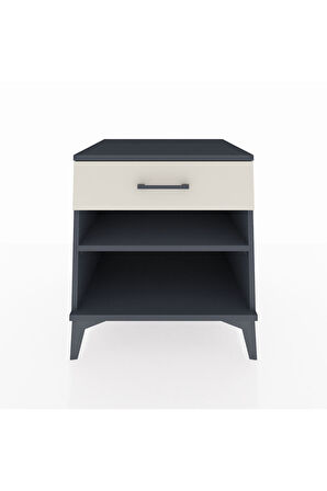 Kronos Komodin Tek Raflı Tek Çekmeceli 60x59x64 Antrasit-Aytaşı