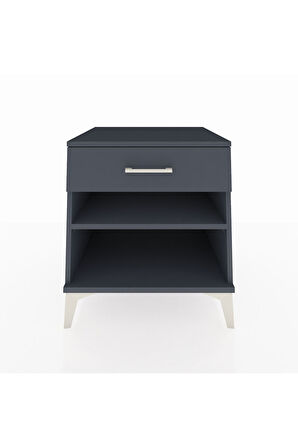 Kronos Komodin Tek Raflı Tek Çekmeceli 60x59x64 Antrasit-Antrasit