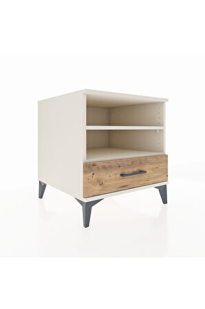 Kronos Komodin 2 Raflı Tek Çekmeceli 60x59x64 Aytaşı-Çam