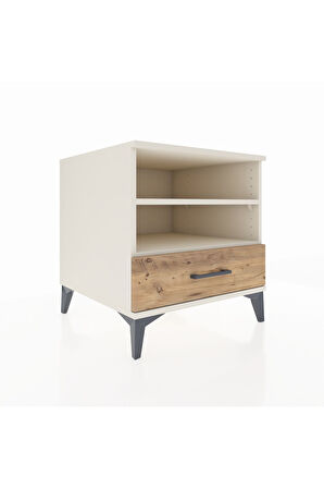Kronos Komodin 2 Raflı Tek Çekmeceli 60x59x64 Aytaşı-Çam