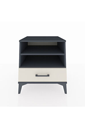 Kronos Komodin 2 Raflı Tek Çekmeceli 60x59x64 Antrasit-Aytaşı