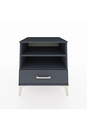 Kronos Komodin 2 Raflı Tek Çekmeceli 60x59x64 Antrasit-Antrasit