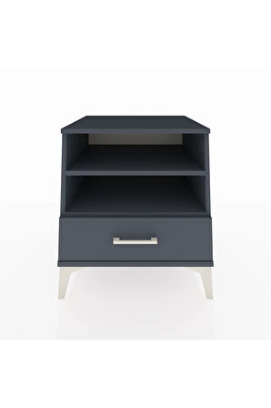 Kronos Komodin 2 Raflı Tek Çekmeceli 60x59x64 Antrasit-Antrasit