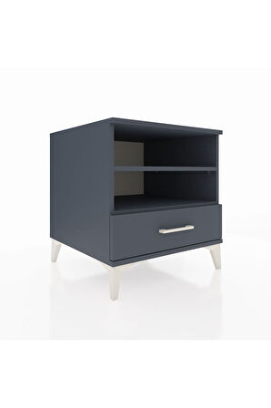 Kronos Komodin 2 Raflı Tek Çekmeceli 60x59x64 Antrasit-Antrasit