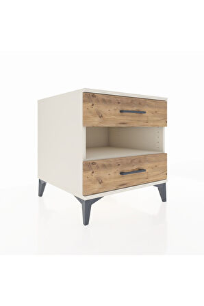 Kronos Komodin Tek Raflı 2 Çekmeceli 60x59x64 Aytaşı-Çam
