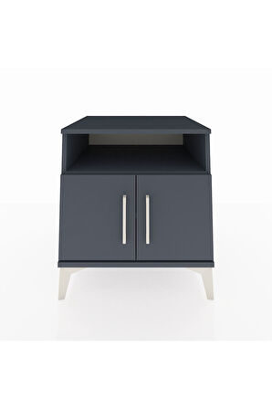 Kronos Komodin 2 Raflı 2 Kapaklı 60x59x64 Antrasit-Antrasit