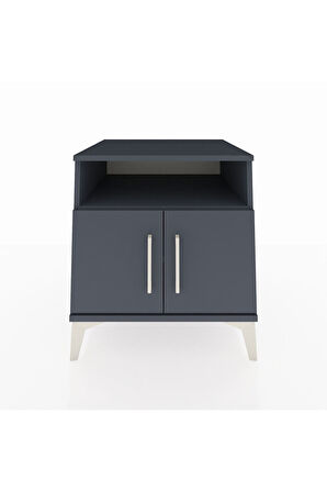 Kronos Komodin 2 Raflı 2 Kapaklı 60x59x64 Antrasit-Antrasit