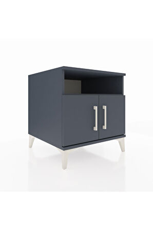 Kronos Komodin 2 Raflı 2 Kapaklı 60x59x64 Antrasit-Antrasit