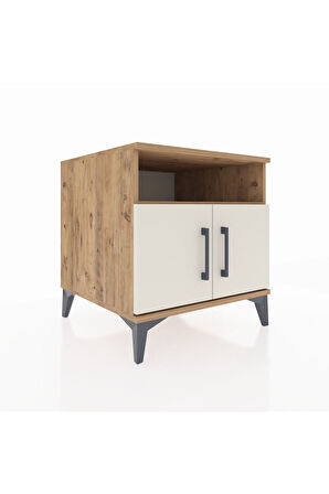 Kronos Komodin 2 Raflı 2 Kapaklı 60x59x64 Çam-Aytaşı