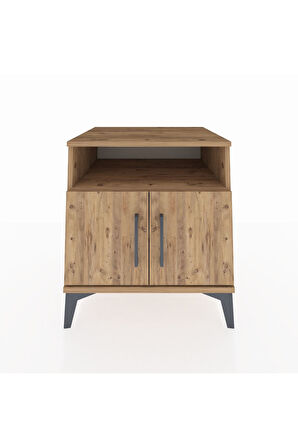 Kronos Komodin 2 Raflı 2 Kapaklı 60x59x64 Çam-Çam