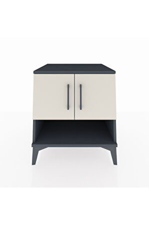 Kronos Komodin 2 Raflı 2 Kapaklı 60x59x64 Antrasit-Aytaşı