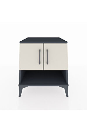 Kronos Komodin 2 Raflı 2 Kapaklı 60x59x64 Antrasit-Aytaşı