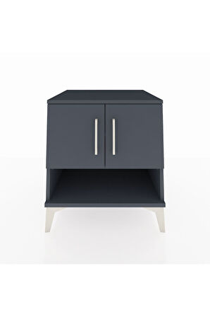 Kronos Komodin 2 Raflı 2 Kapaklı 60x59x64 Antrasit-Antrasit