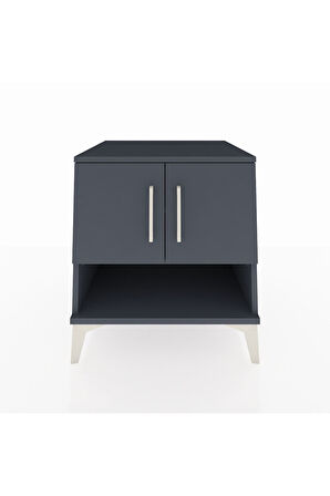 Kronos Komodin 2 Raflı 2 Kapaklı 60x59x64 Antrasit-Antrasit