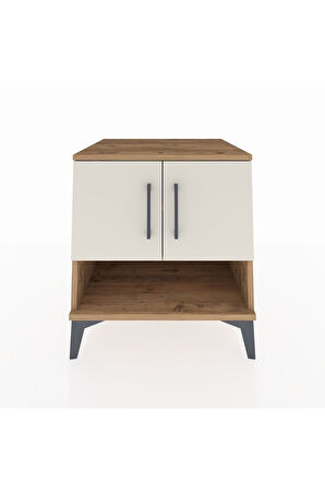 Kronos Komodin 2 Raflı 2 Kapaklı 60x59x64 Çam-Aytaşı