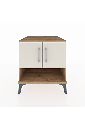 Kronos Komodin 2 Raflı 2 Kapaklı 60x59x64 Çam-Aytaşı