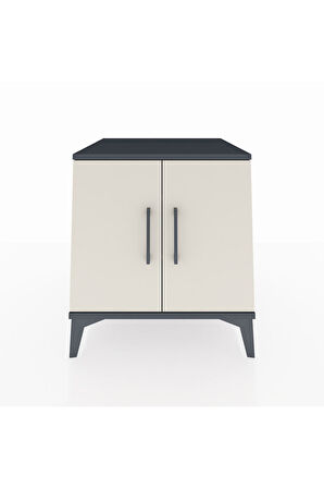 Kronos Komodin 2 Raflı 2 Kapaklı 60x59x64 Antrasit-Aytaşı