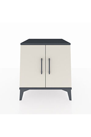 Kronos Komodin 2 Raflı 2 Kapaklı 60x59x64 Antrasit-Aytaşı