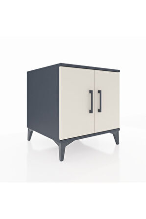 Kronos Komodin 2 Raflı 2 Kapaklı 60x59x64 Antrasit-Aytaşı