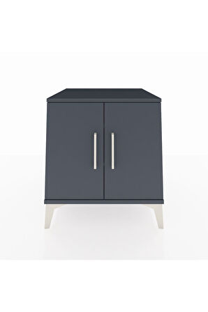 Kronos Komodin 2 Raflı 2 Kapaklı 60x59x64 Antrasit-Antrasit