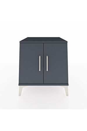 Kronos Komodin 2 Raflı 2 Kapaklı 60x59x64 Antrasit-Antrasit