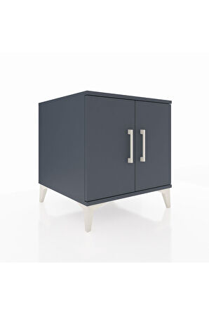 Kronos Komodin 2 Raflı 2 Kapaklı 60x59x64 Antrasit-Antrasit