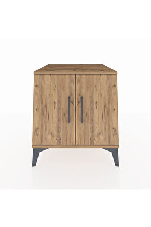 Kronos Komodin 2 Raflı 2 Kapaklı 60x59x64 Çam-Çam