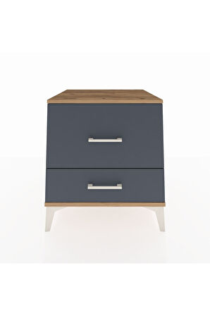 Kronos Komodin 2 Çekmeceli 60x59x64 Çam-Antrasit