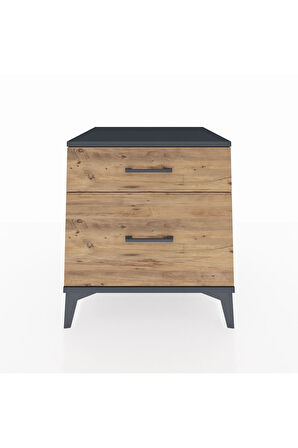 Kronos Komodin 2 Çekmeceli 60x59x64 Antrasit-Çam