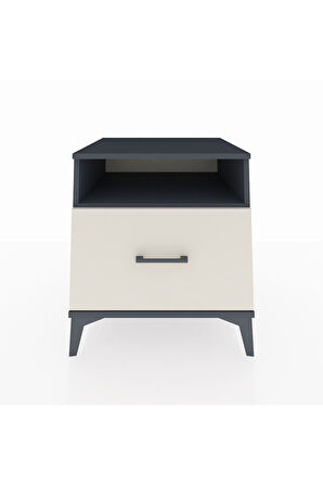 Kronos Komodin Tek Raflı Tek Çekmeceli 60x59x64 Antrasit-Aytaşı