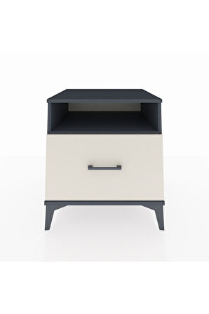 Kronos Komodin Tek Raflı Tek Çekmeceli 60x59x64 Antrasit-Aytaşı