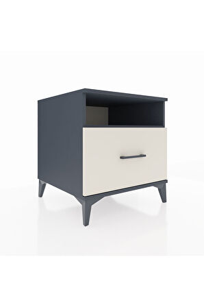 Kronos Komodin Tek Raflı Tek Çekmeceli 60x59x64 Antrasit-Aytaşı