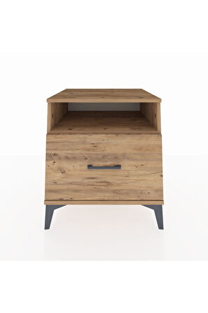 Kronos Komodin Tek Raflı Tek Çekmeceli 60x59x64 Çam-Çam