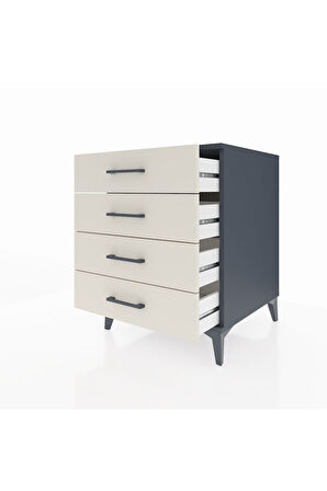 Kronos Komodin 4 Çekmeceli 60x59x80 Antrasit-Aytaşı