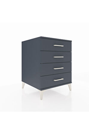 Kronos Komodin 4 Çekmeceli 60x59x80 Antrasit-Antrasit